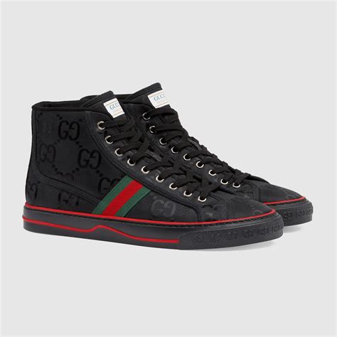 men's black and red gucci shoes|black Gucci sneakers men's.